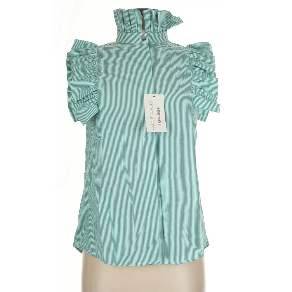 Women’s Maria De La Oden x Natura Bisse Green White Button Blouse Medium